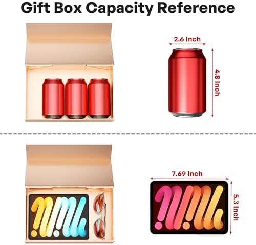 RYDDOY 5Pack Rose Gold Gift Box,9.5x6x3'' Gift Boxes with Lids for Presents
