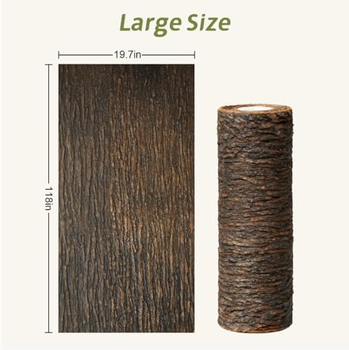 Artificial Tree Bark Roll,118" x19.7" Fake Bark