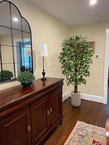 Aveyas 6ft Artificial Ficus Tree for Home Decor, 6 Feet Faux Plant Fake Silk Trees with Pot for Indoor Outdoor House Living Room Office Garden (6 ft Tall)