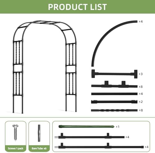 Square Tube Metal Garden Arbor Trellis,5.9x7.9FT
