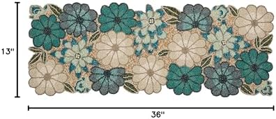 lightnpro Chrtistmas Beaded Table Runner, Christmas Table Runner, Rustic Farmhouse Hand Beaded Runner to Decorate Xmas Wedding Family Party Thanksgiving Dinner Table Décor - 13x36 Inch - Teal Combo
