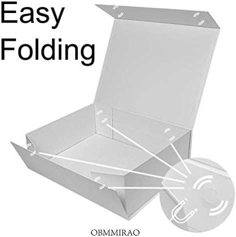 White Magnetic Large Gift Box with Lid, 13x9x4 Inches, 5Pcs