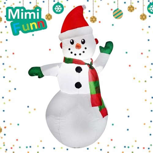 4FT Inflatable Snowman Christmas Decoration Outdoor with LED Lights