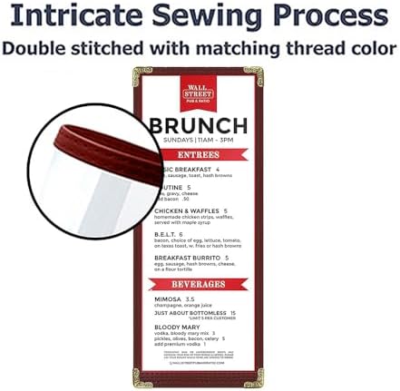 goodsmart restaurant menu covers - 25 pack burgundy showing dimensions
