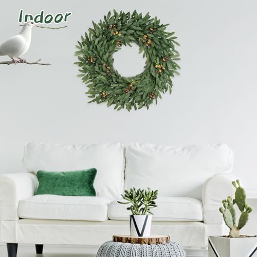 26 Inch Large Eucalyptus Olive Wreaths for Front Door with Olives