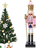 Geetery 36 Inch Large Pink Christmas Nutcracker Decoration Wooden Soldier