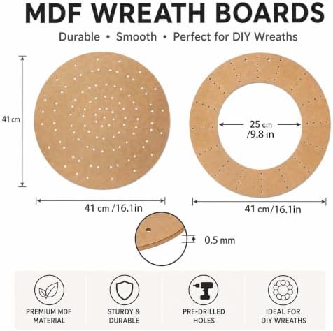 Wreath Boards Kit, 3 Solid & 3 Ring with 100 Ties for DIY Wreath Making