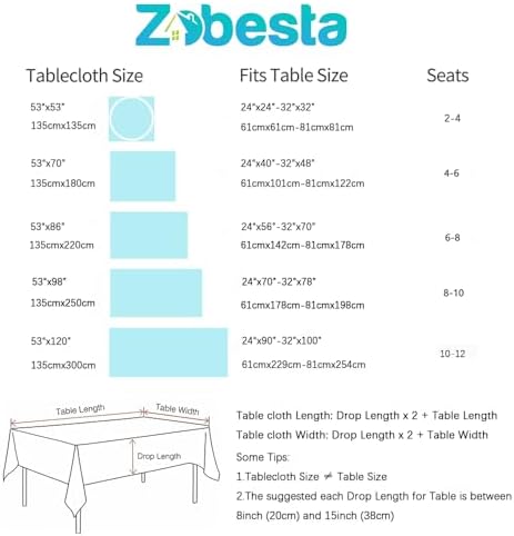 Zobesta Orange Tablecloths Rectangular 86x53 Inch Fall Table Cloth Linen