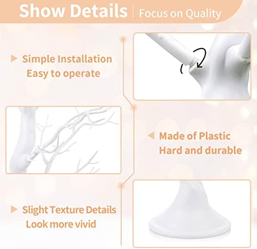NUPTIO Artificial White Tree Branch for Christmas, 22.8 Inch, 2 Pcs