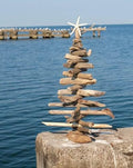 CZ Grain Driftwood Christmas Tree, 3 Feet Tall, Beach House Boho Holiday Decor, Sturdy Metal Pole
