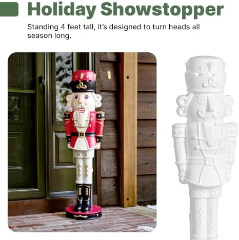 Step2 Nutcracker Prince Paintable DIY Holiday Statue, 4-Foot Tall, 2 Pack, White