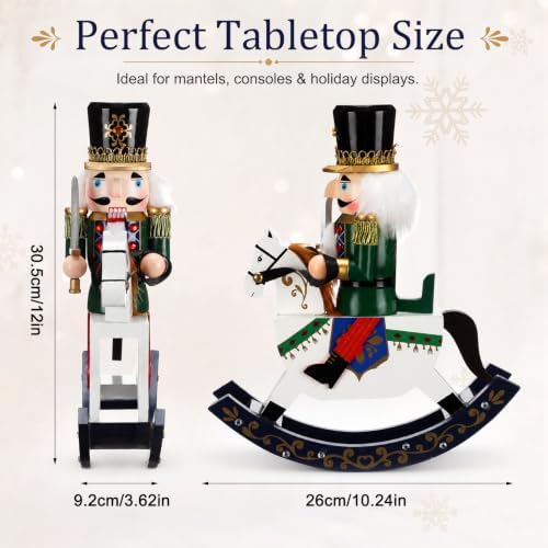 SiliFine Christmas Nutcracker Wooden Nutcracker Figures, Soldier Style