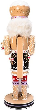Kurt Adler 16-Inch Wooden Gingerbread Christmas Nutcracker (Color May Vary),Brown/Beige