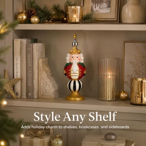 Nutcracker Christmas Decor, 15.9 Inch Tall Resin Tabletop Figurine
