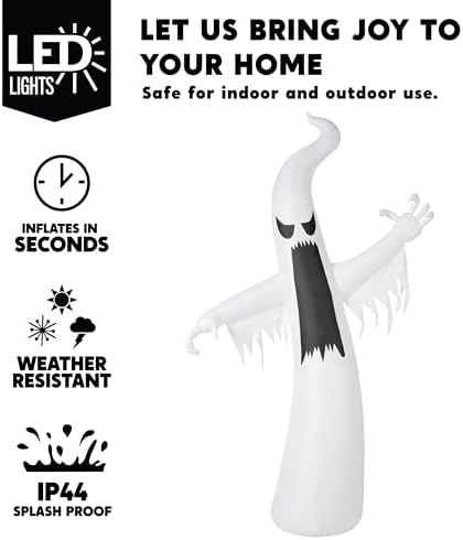 Joiedomi 12 FT Halloween Inflatables Outdoor Decorations, Scary Ghost Halloween Decor, Inflatable Ghost Blow Ups for Yard with LEDs for Outside Yard Decorations