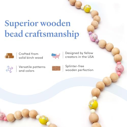 Large Wooden Beads for Crafts - Pack of 25 51mm 2 x 1/2 Inch Hole Large Wood Beads for Crafts withHoles for DIY | Round Wooden Balls for Crafts | Wood Beads for Jewelry Making | Woodpeckers
