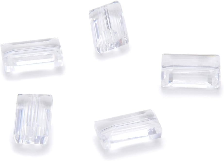 100pcs Adabele Austrian 14mm Sparkle Rectangle Crystal Beads Crystal Clear