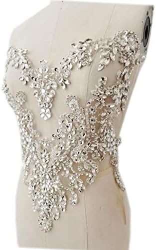 Handmade Rhinestones lace Applique handsewing Beads Sequins Trimming Patches ...