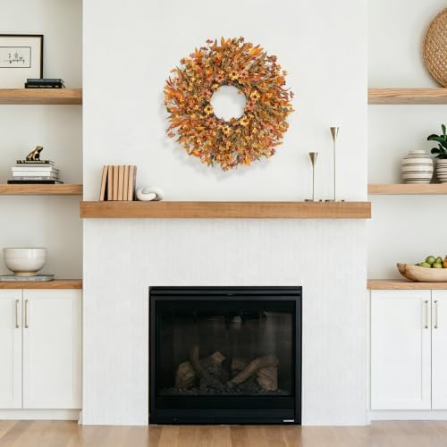 Ghrdopy 24 Inch Fall Wreath Front Door, Artificial Daisy Decor