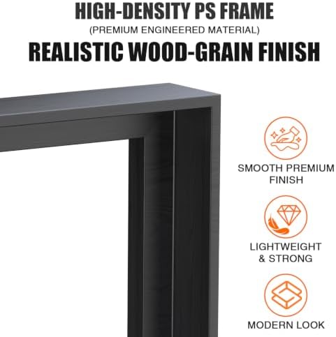 Texas Art 8x12 Canvas Floater Frame, 1.25" Deep Wood Grain Texture Floating Picture Frame for Gallery Wrapped Canvas, black Modern Wall Decor for Home & Office, Fathers Gifts