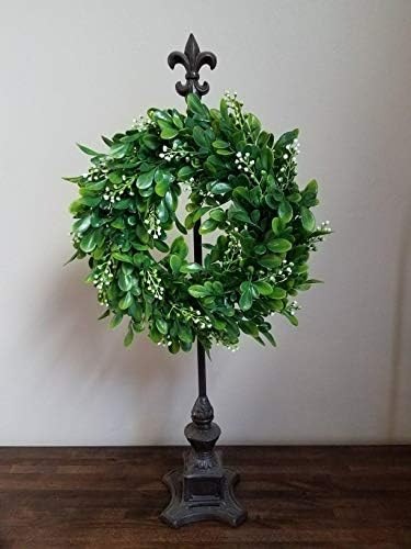 LSKYTOP 4 Pcs Boxwood Wreath with Artificial Green Leaves Door Wall Window Decoration,11Inch/PC