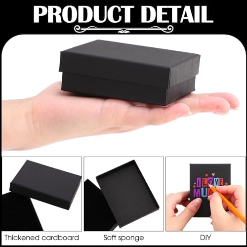 Sasylvia 72 Pcs Jewelry Boxes with Cushion Storage Display,Black