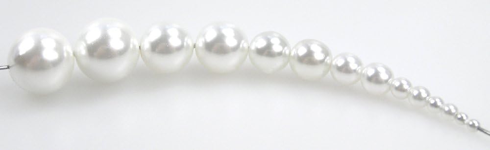 Czech Round Glass Imitation Pearls, 1800pcs (12x150pcs) of Tiny 2mm White Pea...