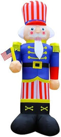 Independence Day Inflatable Nutcracker Soldier Yard Decoration Lighted 4th of July Blow Up Patriotic Garden Yard Lawn Decor 8 Feet Tall (8FT-Nutcracker)