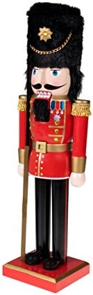 Clever Creations Red Coat 14 Inch Traditional Wooden Nutcracker, Festive Christmas Décor for Shelves and Tables