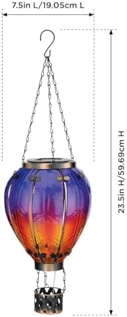 Regal Art & Gift Hot Air Balloon Solar Lantern, Hanging Outdoor Waterproof
