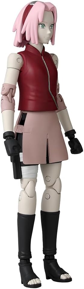 BANDAI Anime Heroes Naruto Action Figure Haruno Sakura | 17cm Figure With Extra Hands and Accessories | Shippuden Anime Action Figures for Boys and Girls