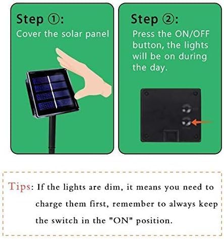 ozs 4 pack 320led solar christmas string lights, front angle view
