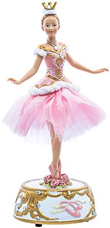 Kurt Adler T2274 10" Pink Ballerina Figure with Musical Base