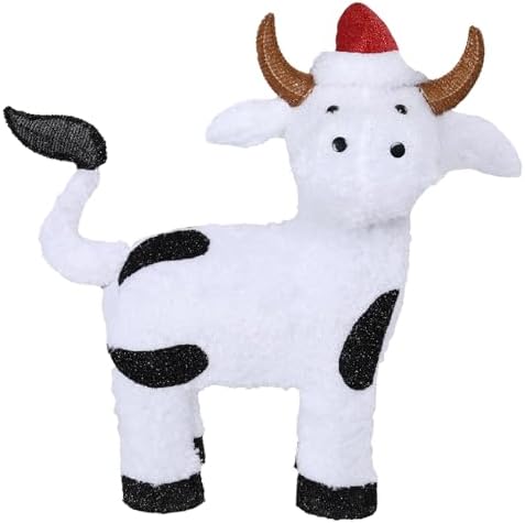 Bshine Lighted Christmas Cow Decor, Pre Lit LED Holiday Display
