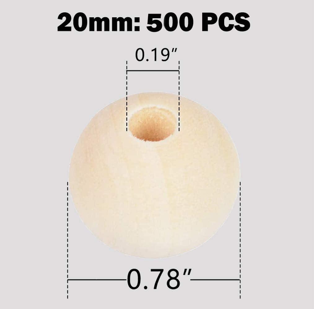 20mm wood beads natural unfinished round wooden loose shown in use