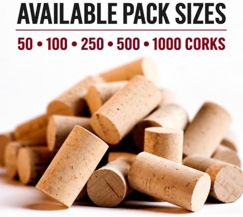 1000 Natural Wine Corks #9, 44 x 24 mm, Made in Portugal