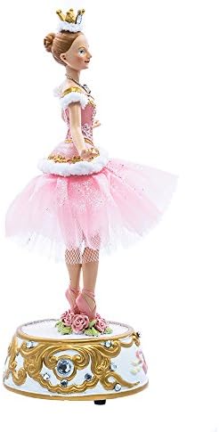 Kurt Adler T2274 10" Pink Ballerina Figure with Musical Base