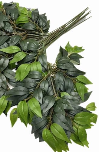 12pcs Artificial Olive Leaves Green Foliage Stems Waterproof for Outdoor Indoor Greenery Wall Floral Decoration Landscape Tree Making