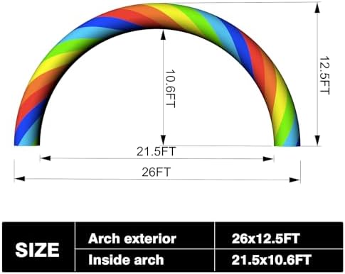 OZIS 26Ft Inflatable Arch - Rainbow Inflatable Arch with Built in 150W Blower for Birthdays, Parties, and Garden Decor | Inflatable Archway for Outdoor Events and Commerce Advertising