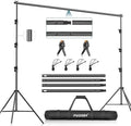 FUDESY Photo Video Studio 10 x 10Ft Heavy Duty Adjustable Backdrop Stand,Background Support System for Photography with Carry Bag, 6 Pcs Clip Clamps