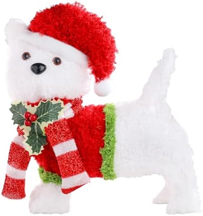 Bshine Lighted Christmas Dog Decor, Pre Lit LED Holiday Display