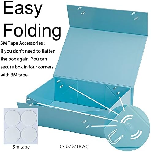 Blue Magnetic Large Gift Box with Lid, 13x9x4 Inches, 5Pcs