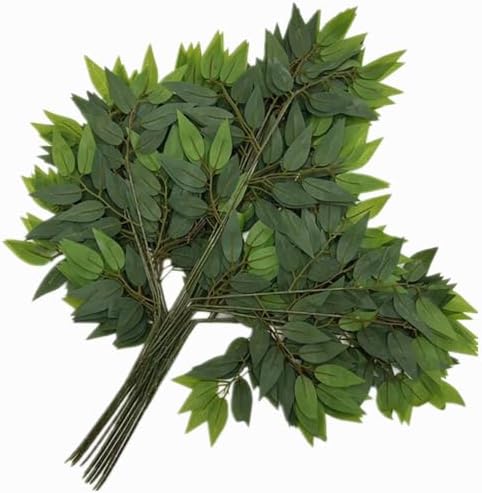 12pcs Artificial Olive Leaves Green Foliage Stems Waterproof for Outdoor Indoor Greenery Wall Floral Decoration Landscape Tree Making