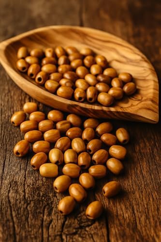 Prayer Beads for Sale Olivewood 10mm Oval (500 pcs) | Wooden Supplies for Necklaces from Bethlehem Jerusalem Israel | Olive Wood Rosary Beads Catholic | with Zuluf Certificate BEAD028