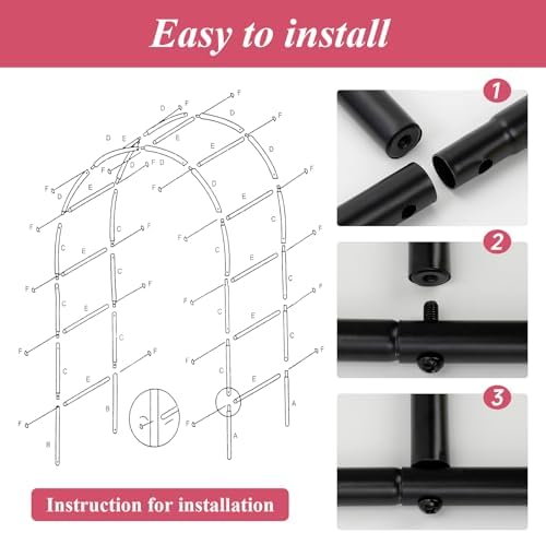Thickened Tube Garden Arch Trellis - Metal Garden Arbor for Climbing Plants