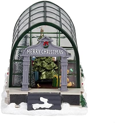 innodept12 Animated Lighted Christmas Village Greenhouse