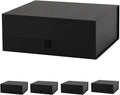 5 Pcs Black Gift Box Large 13.5x11.8x4.7 Inches, Black Gift Boxes for Presents with Magnetic Closure Lid, Luxury Gift Box Rectangle Collapsible Boxes for Gift Packaging