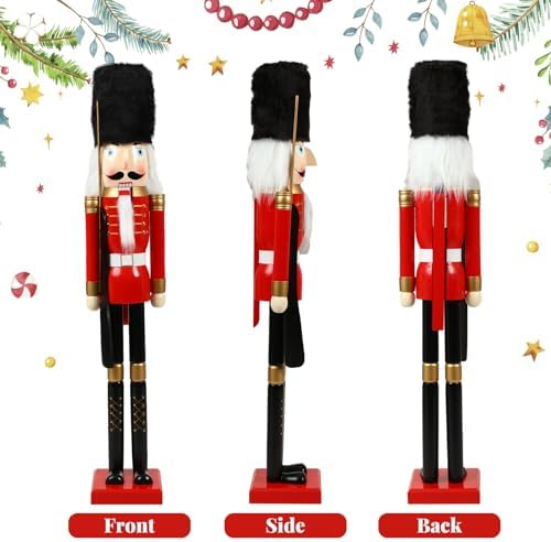 Liliful Large 48 Inch Christmas Nutcracker, 4ft Tall Life Size, Red