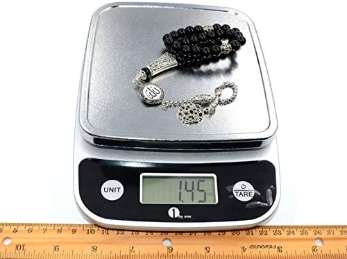 Special -Allah Tassel- Collection (8 mm -33 Beads) Worry Beads - Prayer Beads-Tesbih-Tasbih-Tasbeeh-Misbaha-Masbaha-Subha-Sebha-Sibha-Rosary (Black Agate Stone)