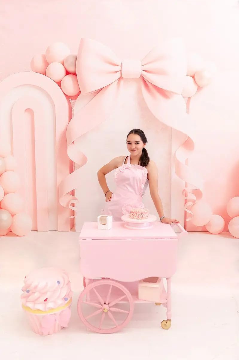 Kate Cake Smash Backdrop for Birthday Party Pink Bow Balloon Arch Background ...